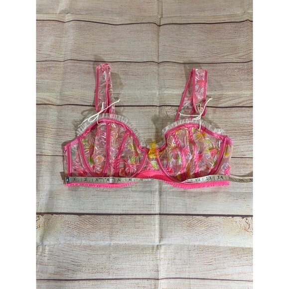 For Love And Lemons Women's Electric Fields Embroidery Underwire Bra - XL - Picture 2 of 12